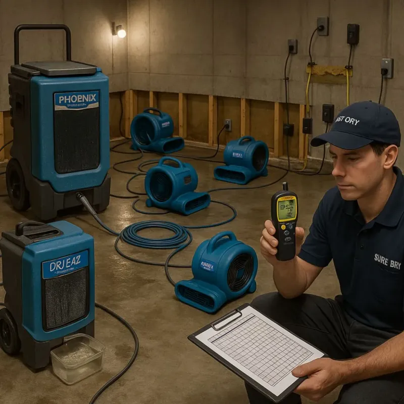 Structural Drying and Dehumidification process in Lakeside Park, KY